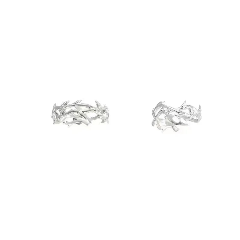 1PCS Fashionable And Simple Retro Men's And Women's Antique Silver Rings With Branches And thorns, Couple Ring Gifts, Fashionabl