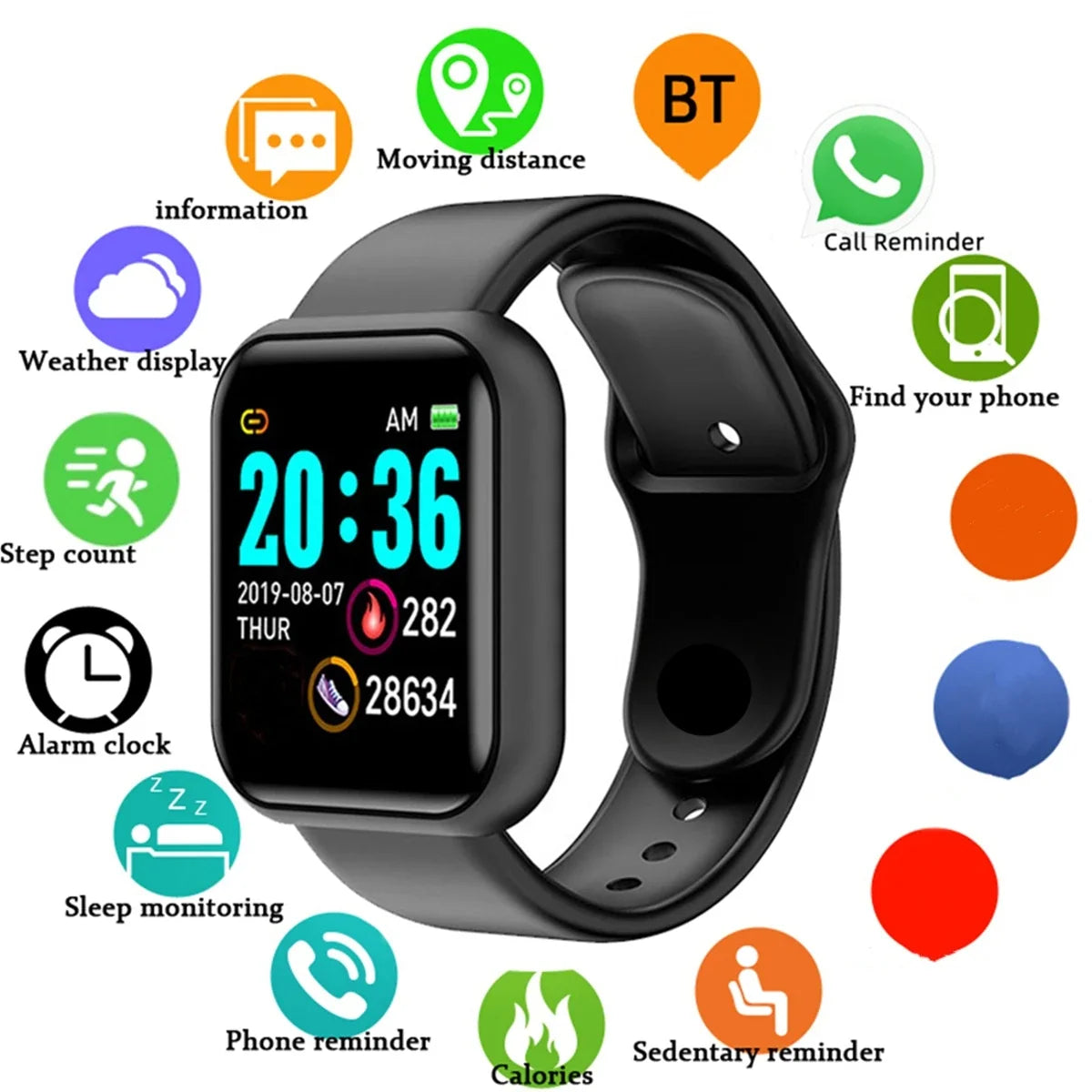 Smart Watch For Women Men Wristwatch Bluetooth Connected Phone Player Music Fitness Sport Bracelet Sleep Monitor Digital Watches