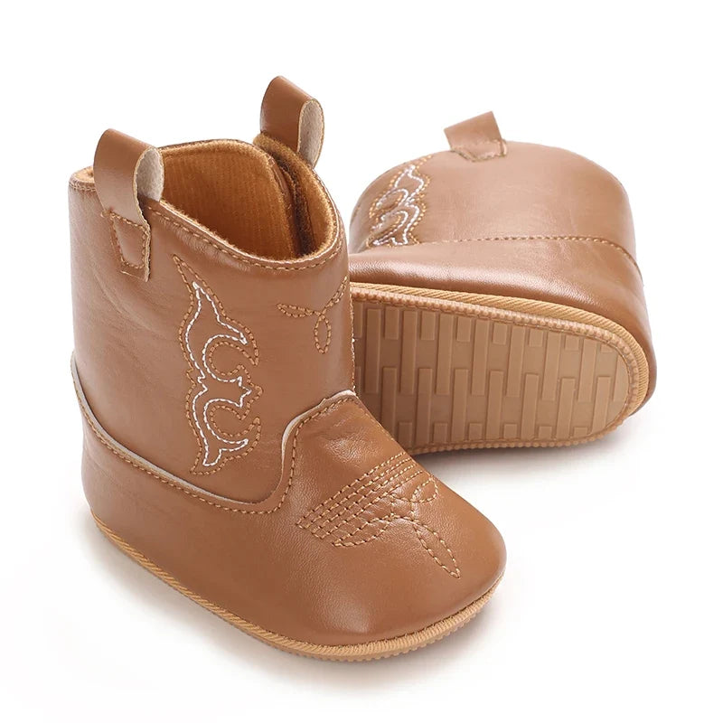 Baby Boys Girls Winter Boots 0-12 Months Western Denim First Walkers Warm Casual Fashion