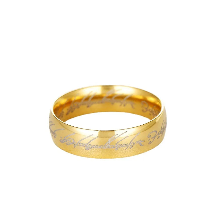 6MM Stainless Steel Laser Engraving Exquisite Couples Wedding Rings, Men And Women Fashion Movie Jewelry Gifts Wholesale