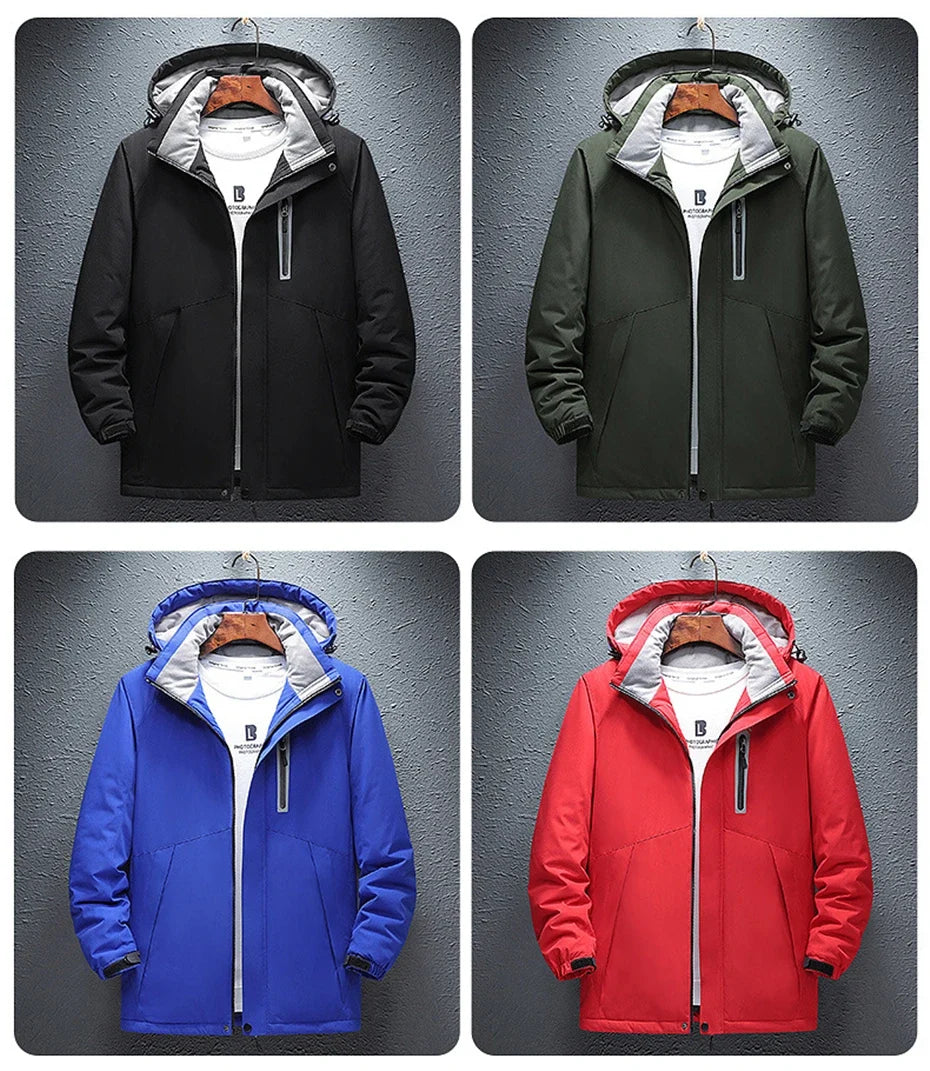 Heating Jackets Men Winter Warm Heated Windbreaker 8 Zones Electric Heated Coat Waterproof Coat Plus Size 5XL Outerwear Male