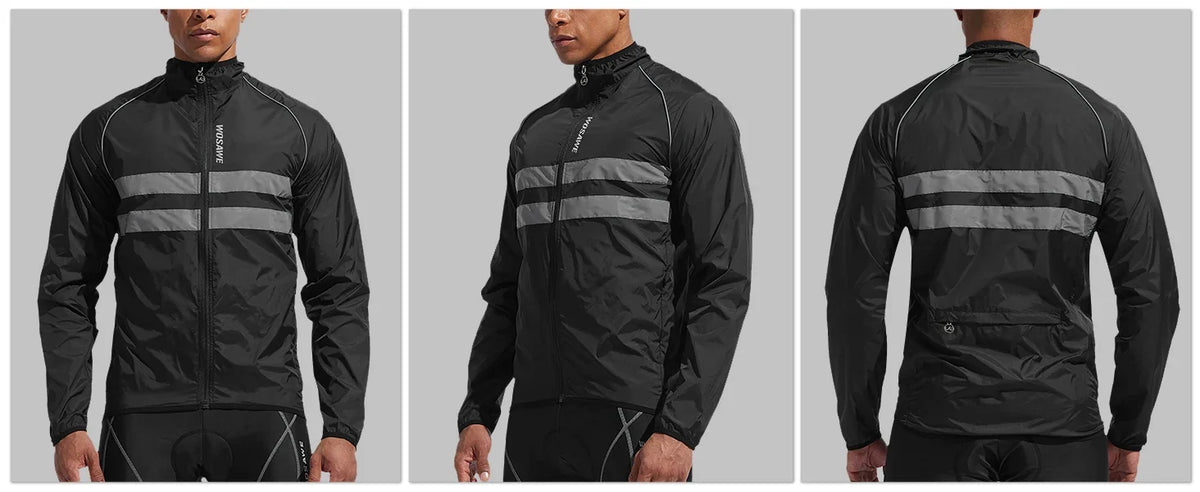 WOSAWE Men Cycling Windbreaker MTB Bicycle Long Sleeve Coat Water Resistant Outdoor Sport Jersey Bike Jacket Cycling Clothing