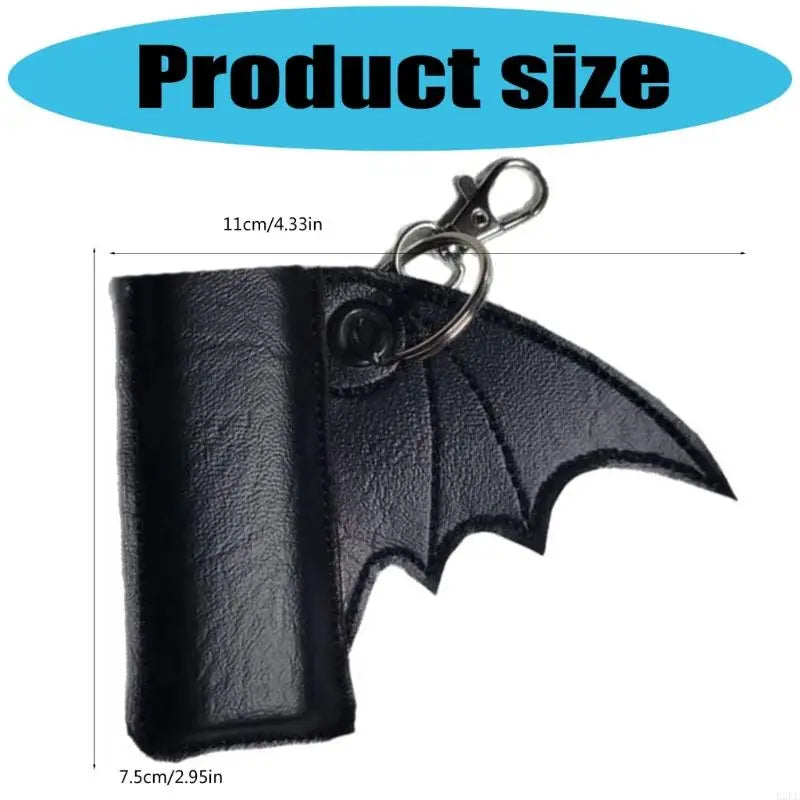 R2LE Gothic Bat Design Keychain Attachment Smooth Surfaces Protective Sleeve Keyring For Everyday Use