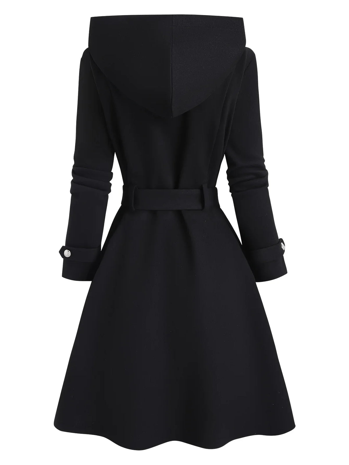 A Large-Sized, Casual, Elegant and Fashionable Double-Breasted Hooded Jacket for Women in Autumn and Winter
