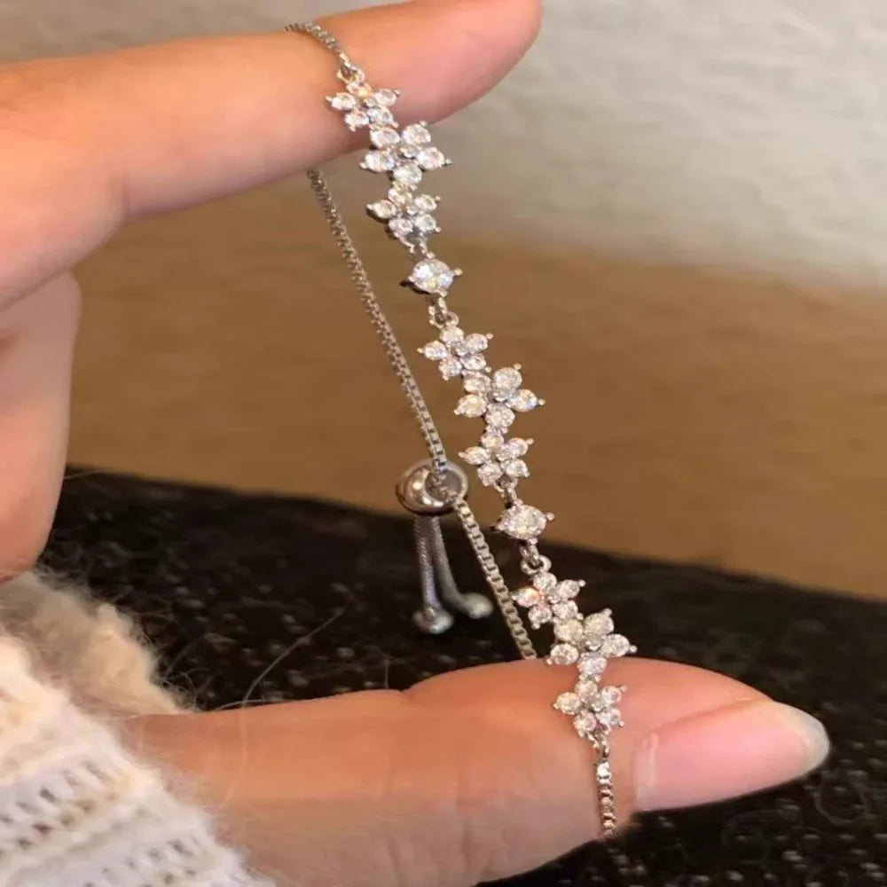 Pulling Bracelet Zircon Handmade Bracelet Zinc Alloy Bracelet Fashionable For Party Women Fashion Accessory