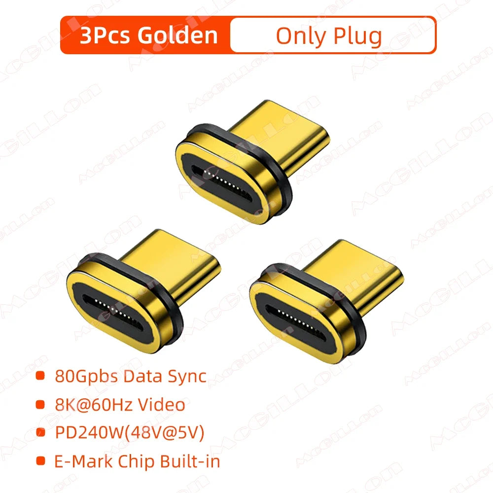 240W USB4.0 80Gbps Thunderbolt5 Magnetic Type-C OTG USB C To USB-C Fast Charge Magnet Converter Cable 8K@60Hz USB Type C Adapter