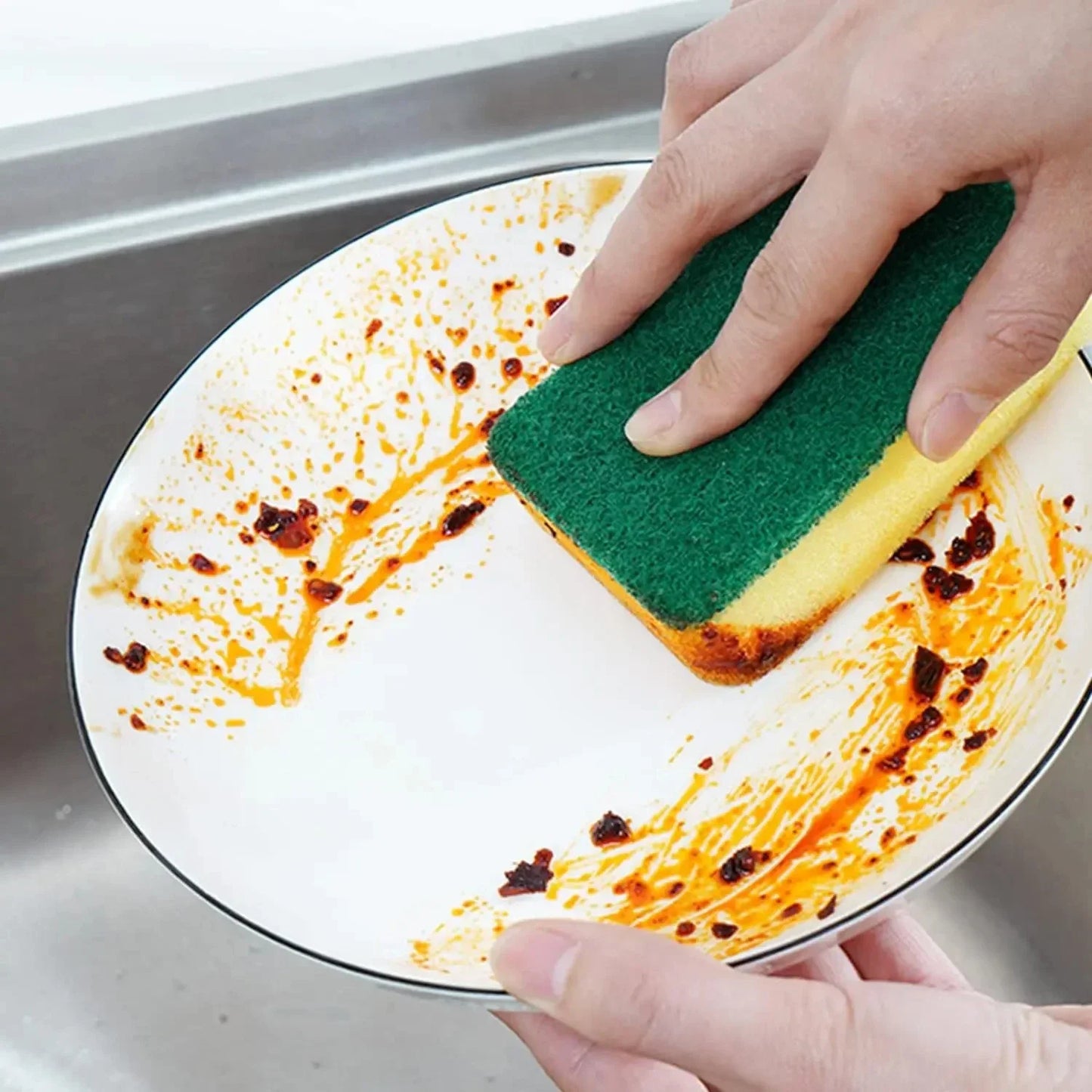 8-50pcs Double-Sided Magic Cleaning Sponge Set Highly Absorbent Rust Remover Pot Scouring Pad Kitchen Cleaning Tools