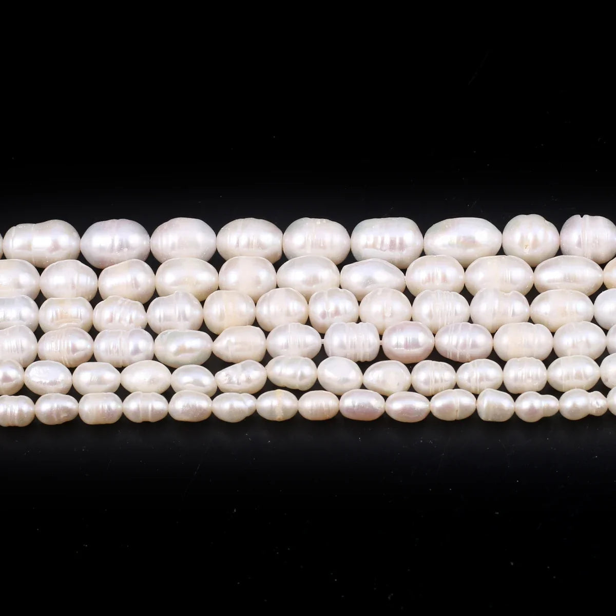 A Natural Freshwater Pearl Bead Rice Shape Christmas Gift Ladies White Jewelry Making DIY Fashion Bracelet Necklace Accessories