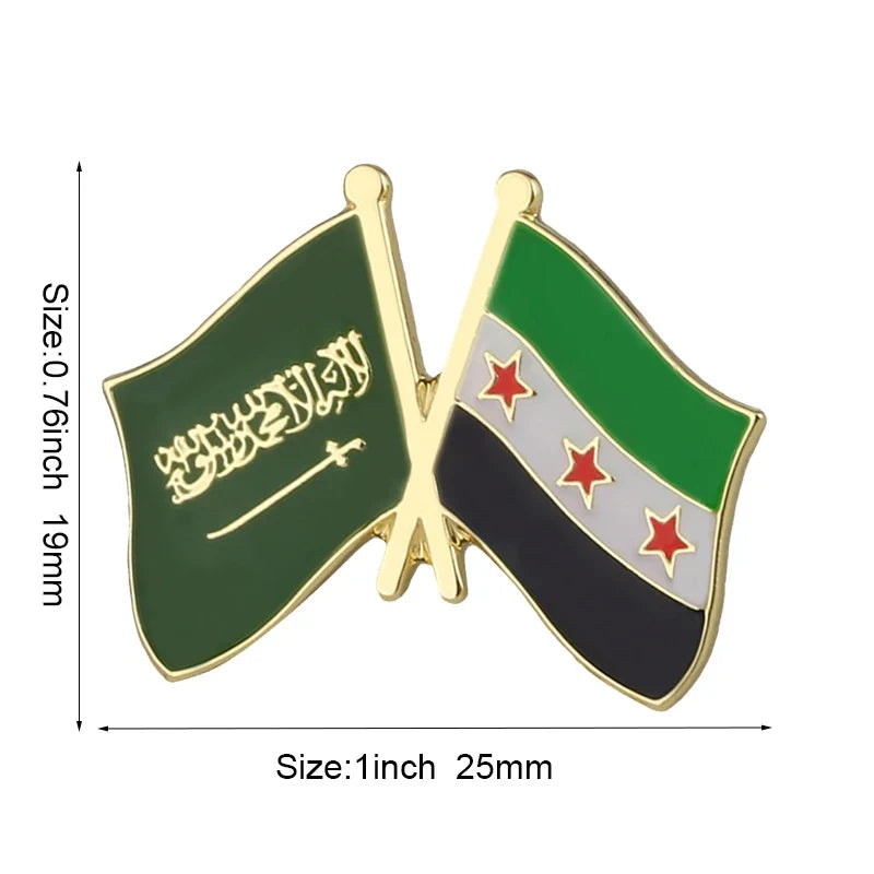 Syria Flag Badge Brooch Natinal Lapel Pins Flag Lapel Pins Country Flag Badge