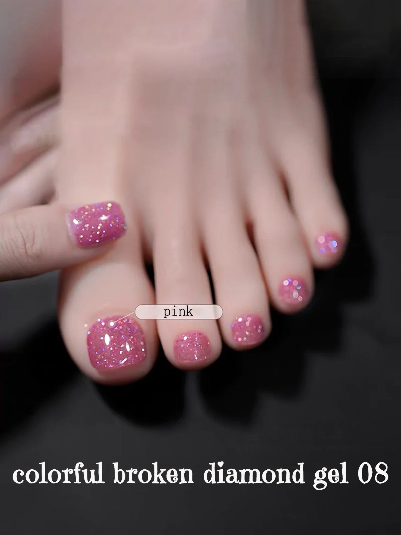 SHAKA 1-8pcs Popular Versatile Whitening Pink Green Blue Bling Gel Super Glitter Water Light Broken Diamond Gel Nail Polish