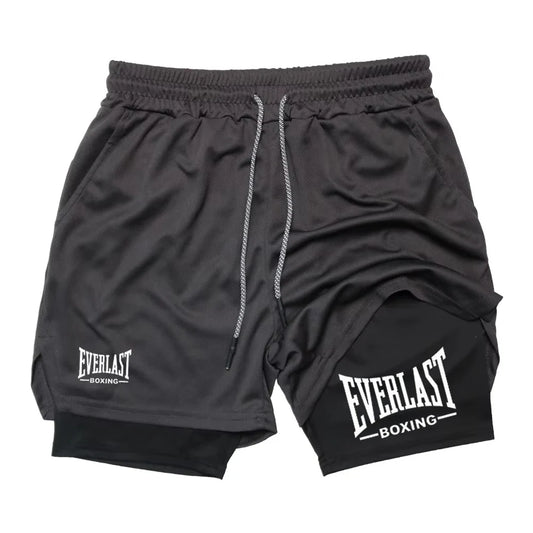Everlast Double Layer Compression Shorts for Fitness and Basketball