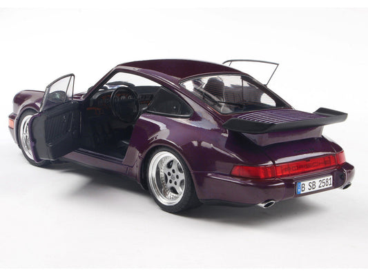 1990 Porsche 911 (964) Turbo Violet Blue Metallic 1/18 Diecast Model Car by Solido