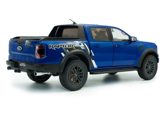 2024 Ford Ranger Raptor Pickup Truck Blue Lightning Metallic 1/18 Diecast Model Car by Solido