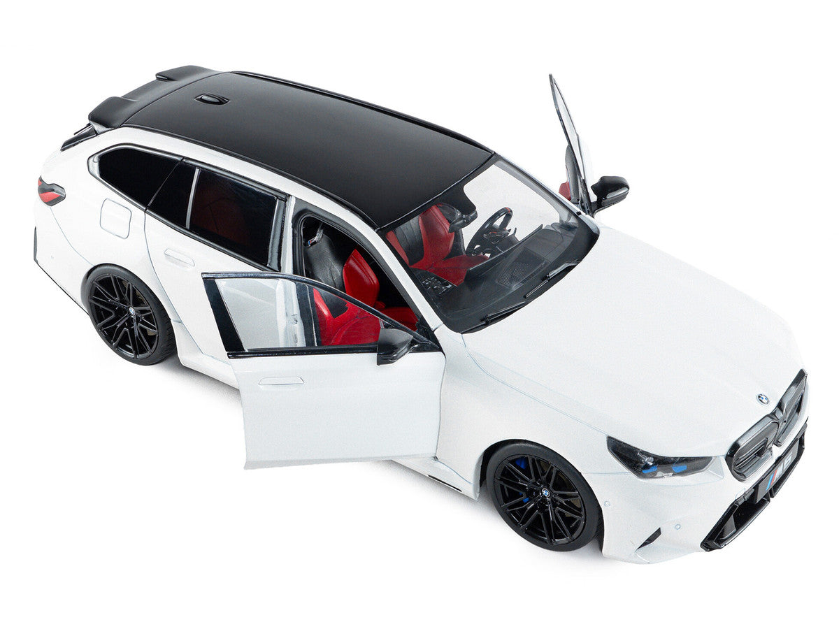 2025 BMW M5 Touring Alpine White with Black Top 1/18 Diecast Model Car by Solido