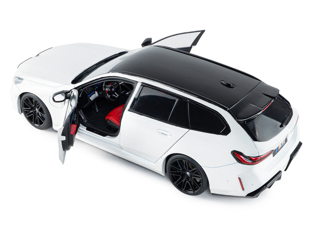 2025 BMW M5 Touring Alpine White with Black Top 1/18 Diecast Model Car by Solido