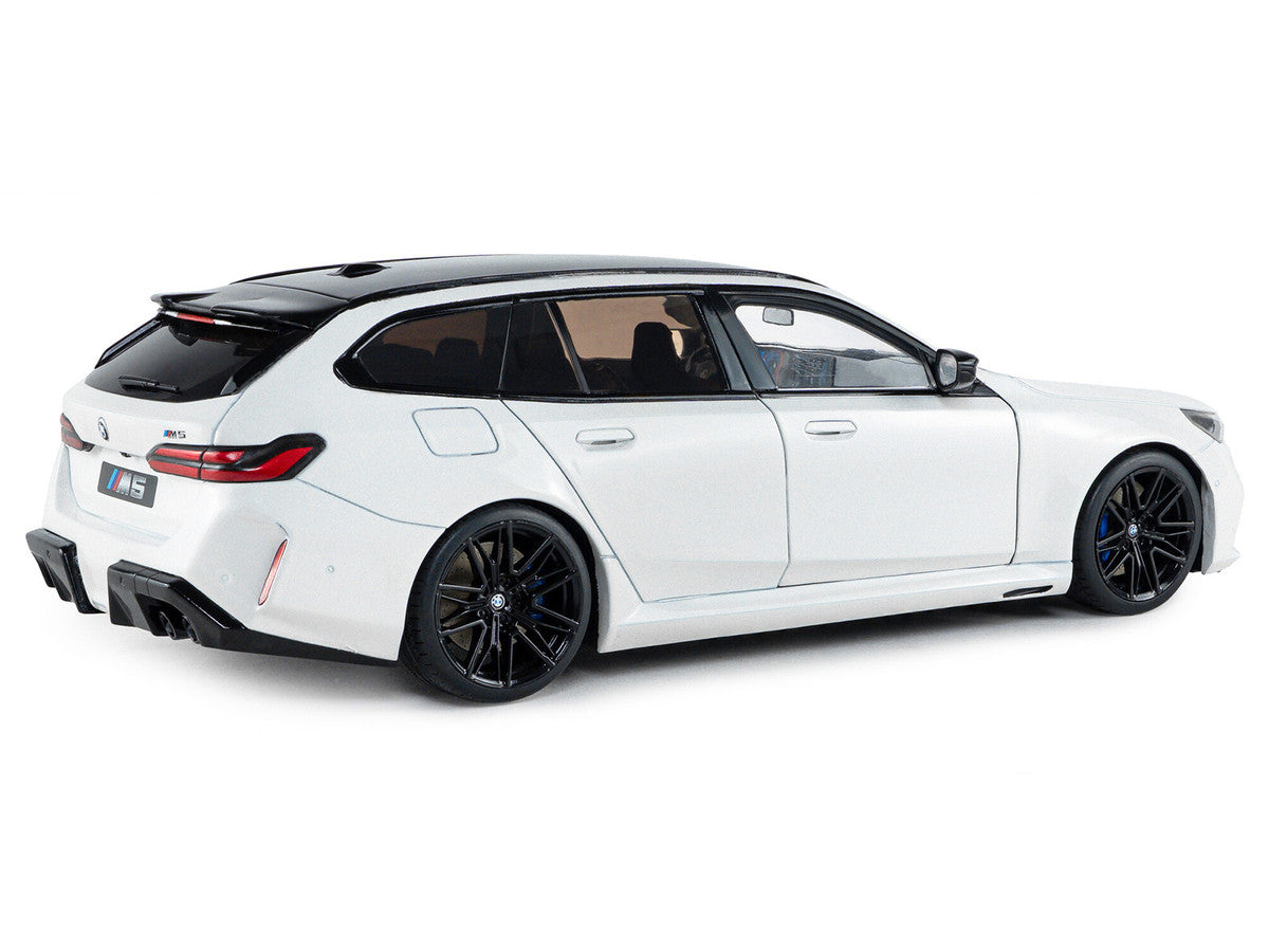 2025 BMW M5 Touring Alpine White with Black Top 1/18 Diecast Model Car by Solido