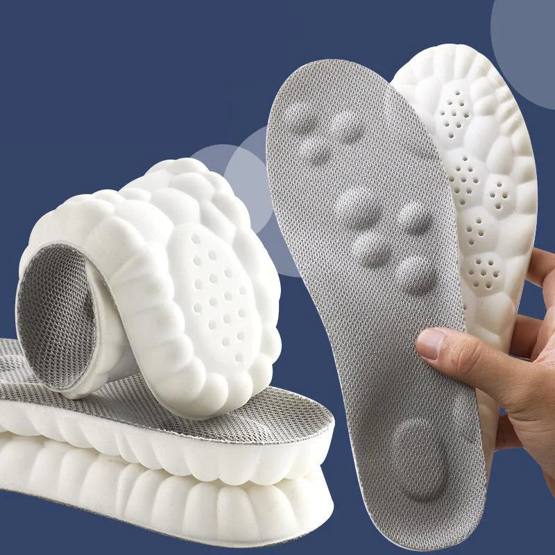 Latex Sport Insoles High Elasticity Soft Shoe Pads Arch Support Orthotic Insoles Breathable Deodorant Shock Absorption Cushion