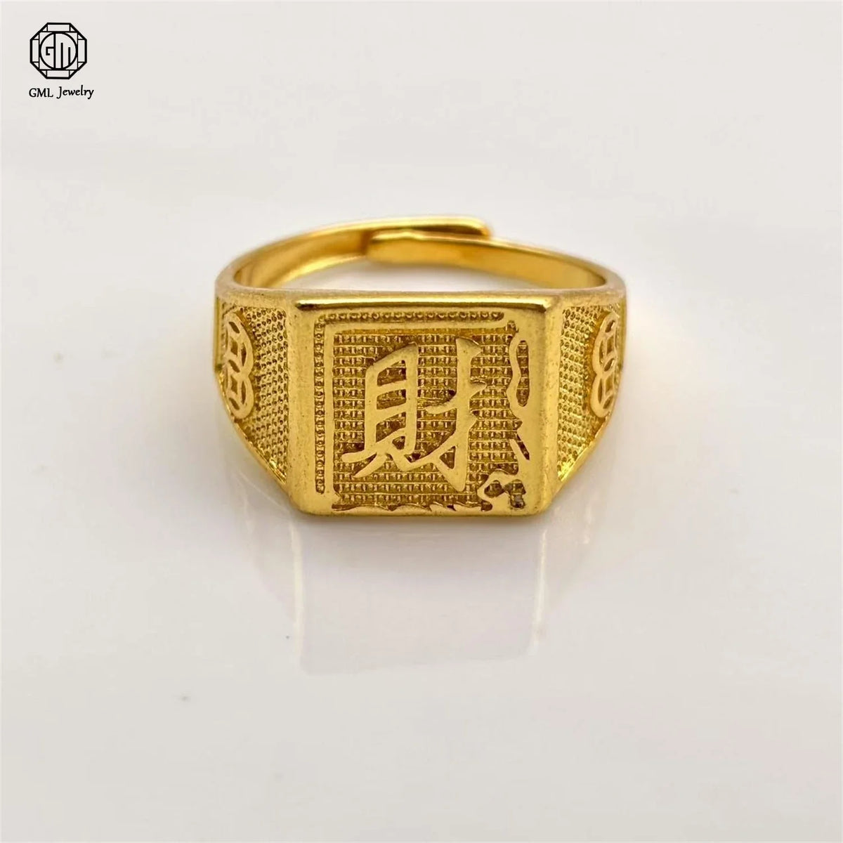 Sand Gold Adjustable Ring Matte Wide Band Openable Fade Resistant Unisex Couple Jewelry Solid Minimalist Gift