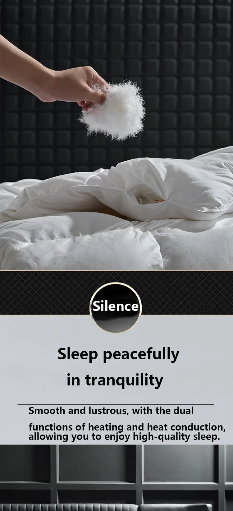 Luxury 100% White Goose down Comforter Winter Warm Duvet Extra Large Double Single Lightweight 3D Bread Design Pleated Edge