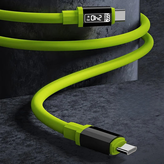 240W Type C To Type C Super Fast Charging Cable Universal High Power Charger USB Cord 6A USB C Cable for Xiaomi iPhone Samsung