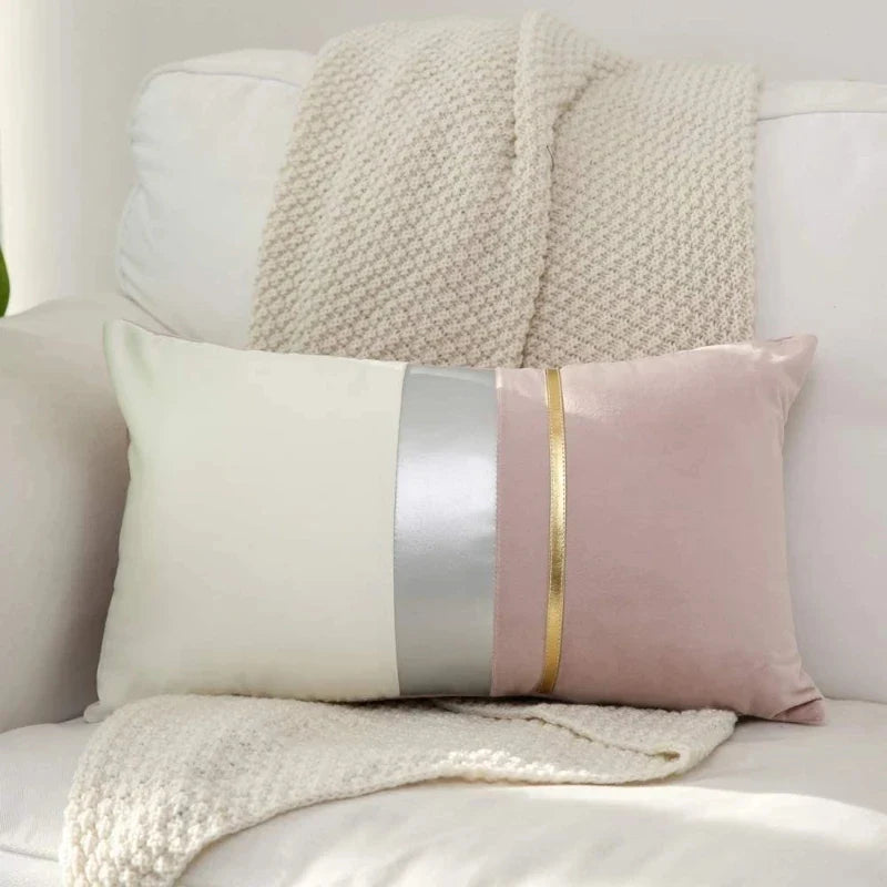 Luxury Velvet Cushion Cover, Patchwork Design Pillow Case, Home Decor, Sofa Pillows, 45x45cm, 30x50cm