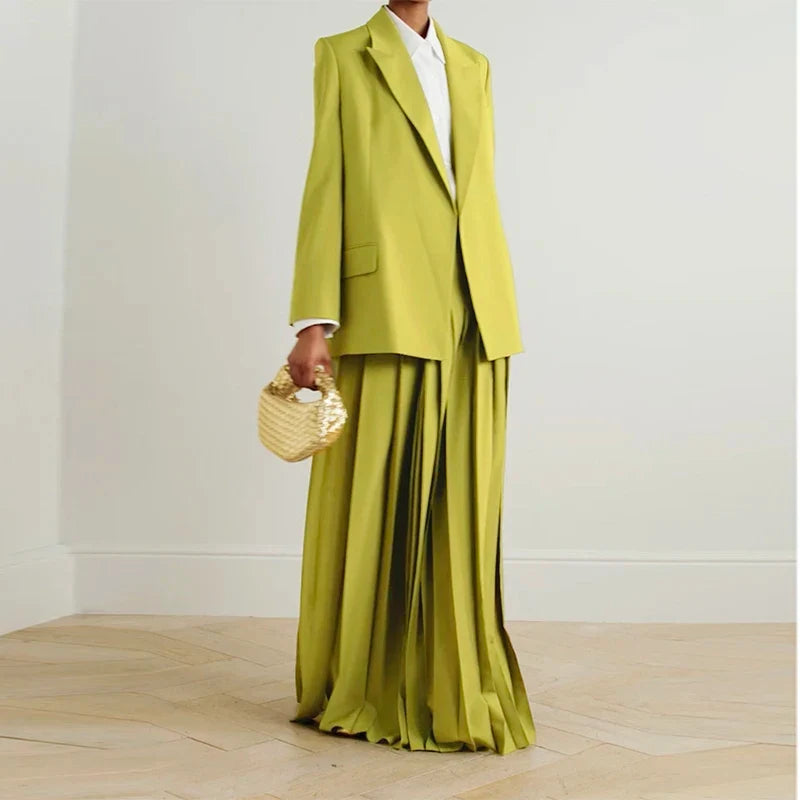 Modigirl Trendy Stylish Green Blazer Jacket for Women 2025 Fashion Spring Autumn Winter Loose Clothing Luxury Blazers Coat Woman