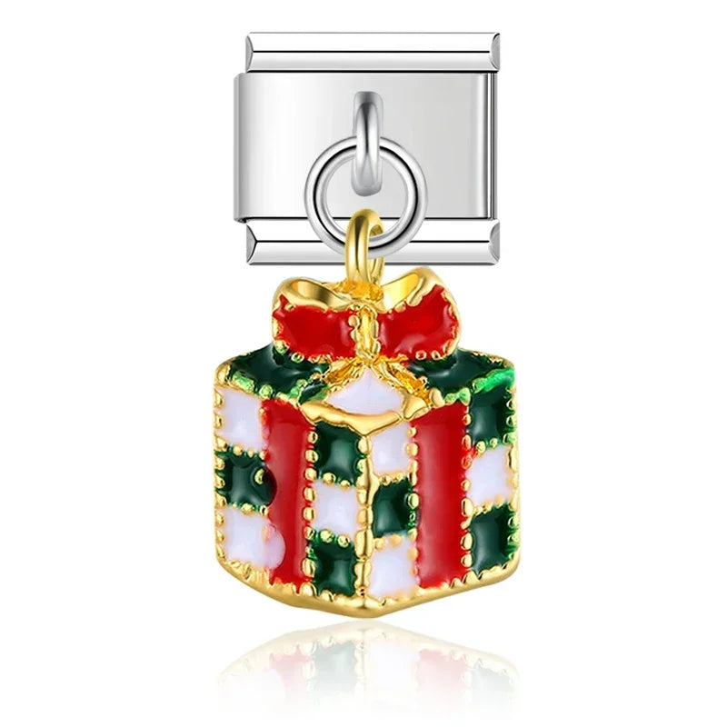 Hapiship 9mm Width Original Daisy Unicorn Angel Cup Santa Claus Italian Charm Fit Bracelet Stainless Steel Jewelry Making DJ050