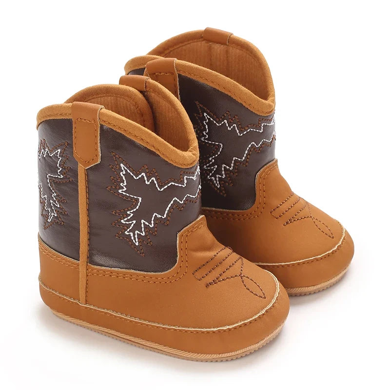 Baby Boys Girls Winter Boots 0-12 Months Western Denim First Walkers Warm Casual Fashion