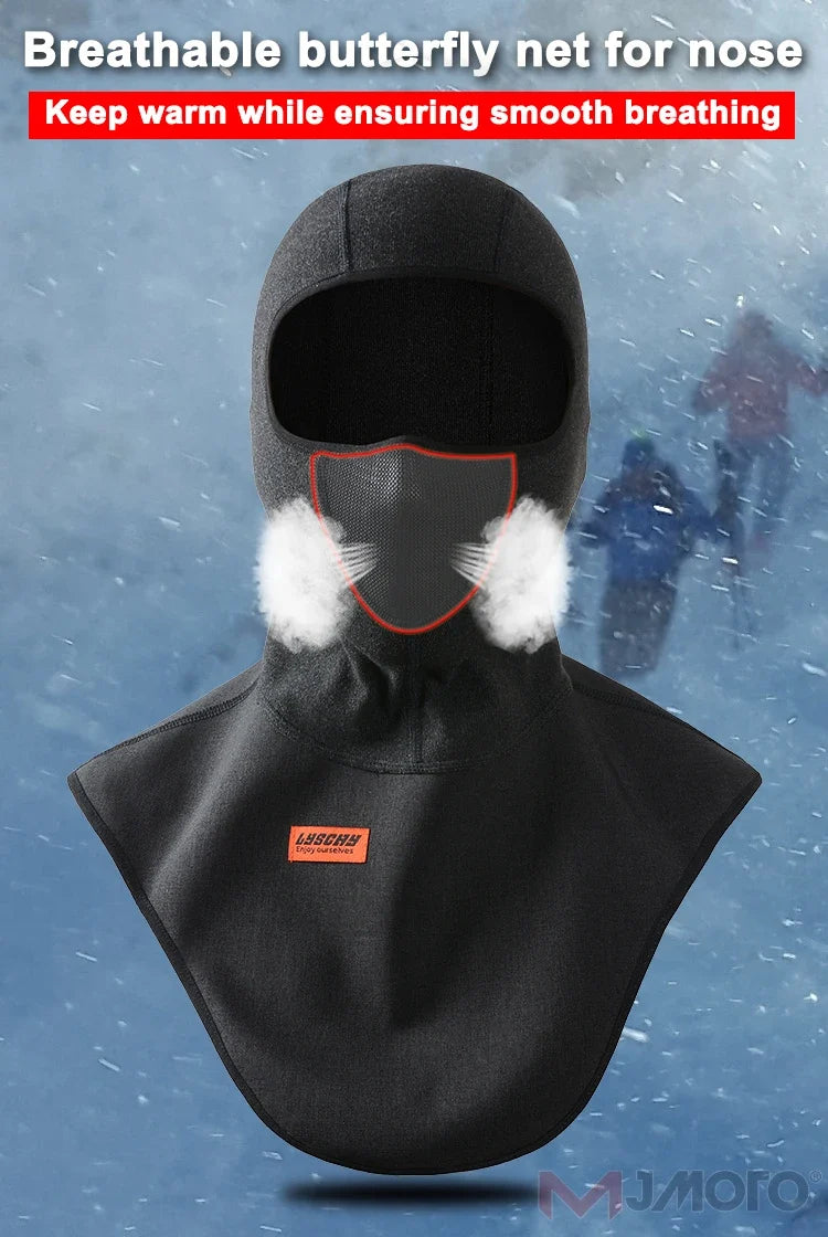 New Winter Motorcycle Mask Fleece Thermal Face Mask Keep Warm Motocross Riding Balaclava Motorbike Windproof Ski Mask Men Women