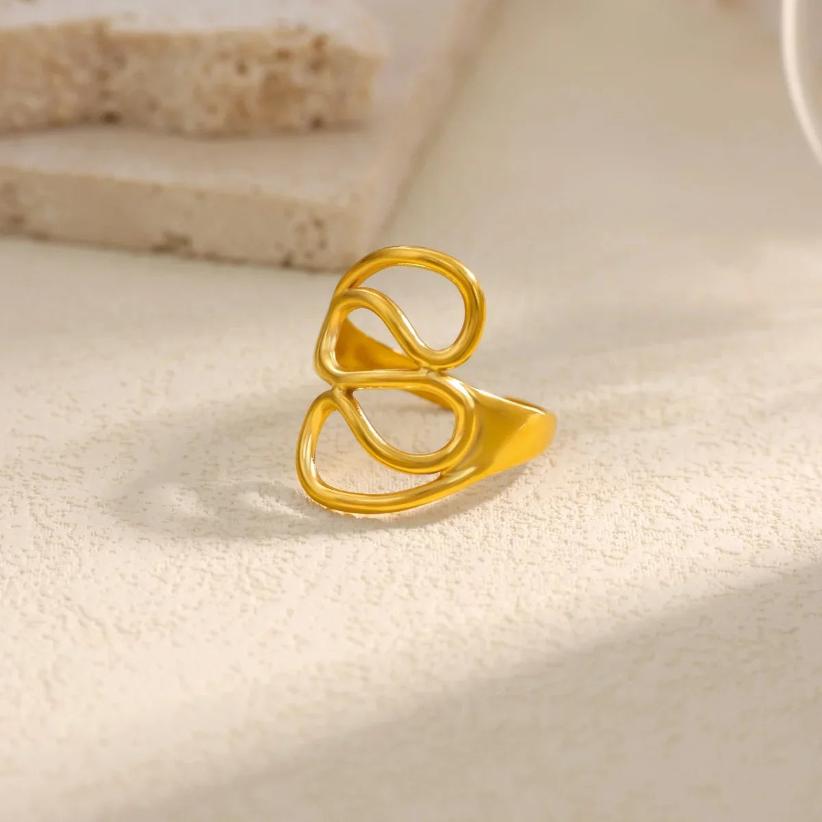 Stainless Steel Geometric Irregular Rings For Women Minimalist Open Adjustable Rings Daily Jewelry Wedding Anniversary Gifts