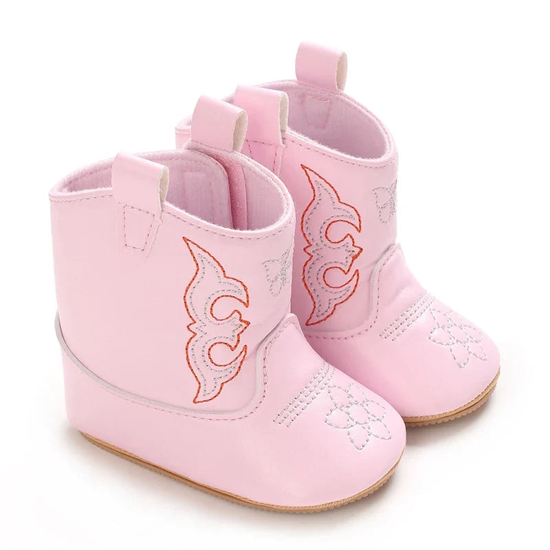 Baby Boys Girls Winter Boots 0-12 Months Western Denim First Walkers Warm Casual Fashion