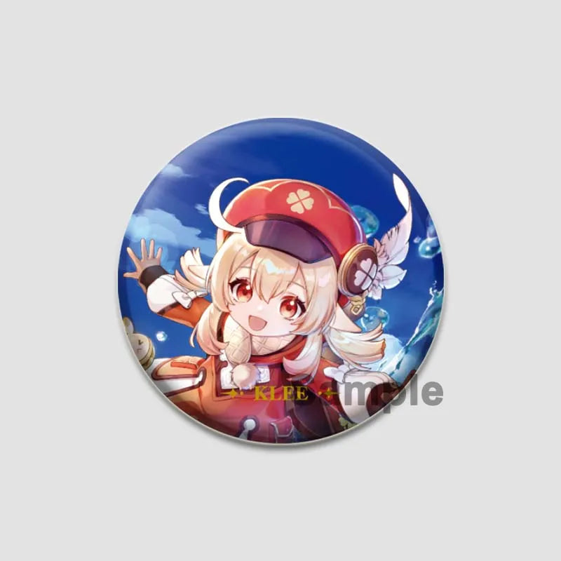 Genshin Impact Game Brooches 58mm Round Button Pins for Backpack Jackets Jewelry Cartoon Cosplay Badge Hutao Zhongli Xiao Badges