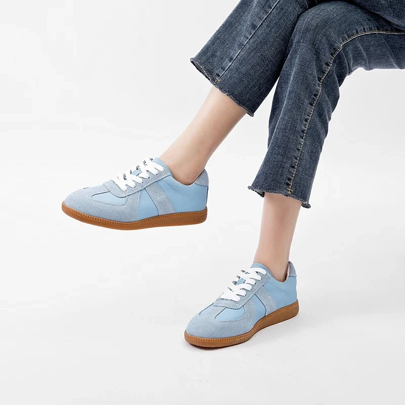 AIYUQI Women's Sneakers 2026 New Genuine Leather Ladies Moral Training Shoes Casual Spring Flat Shoes Women