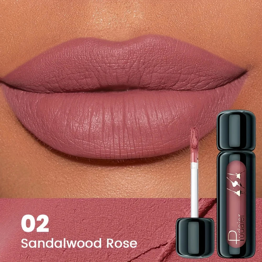 1pc Matte Velvet Lip Gloss, Highly Saturated Liquid Lip Mud, Non-Stick Long Lasting, All Skin Tones Compatible,Mother's Day Gift