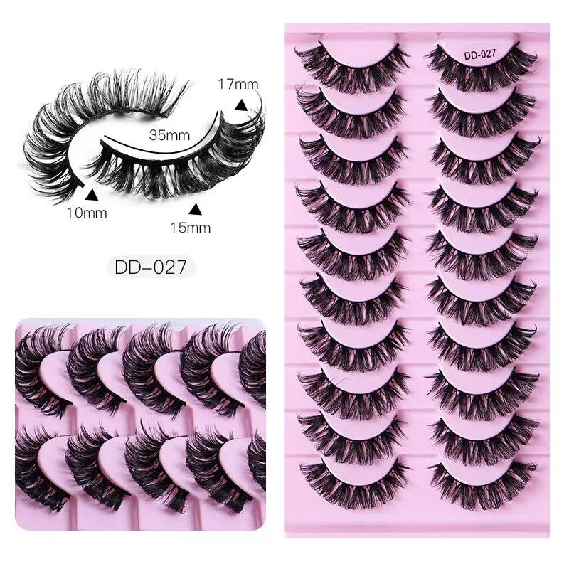 Fashion Russian Strip Lashes 2/5/10 Pairs 3D Mink Lashes Natural Eyelashes Dramatic False Eyelashes Wholesale Eyelash Extension