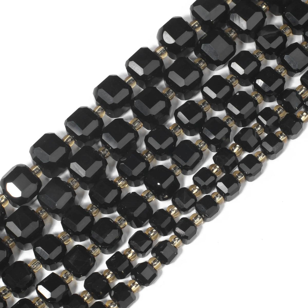 Natural Stone Faceted Square Black Agate Cube Spacer Beads For Jewelry Making Diy Bracelet Necklace Beading Accessories