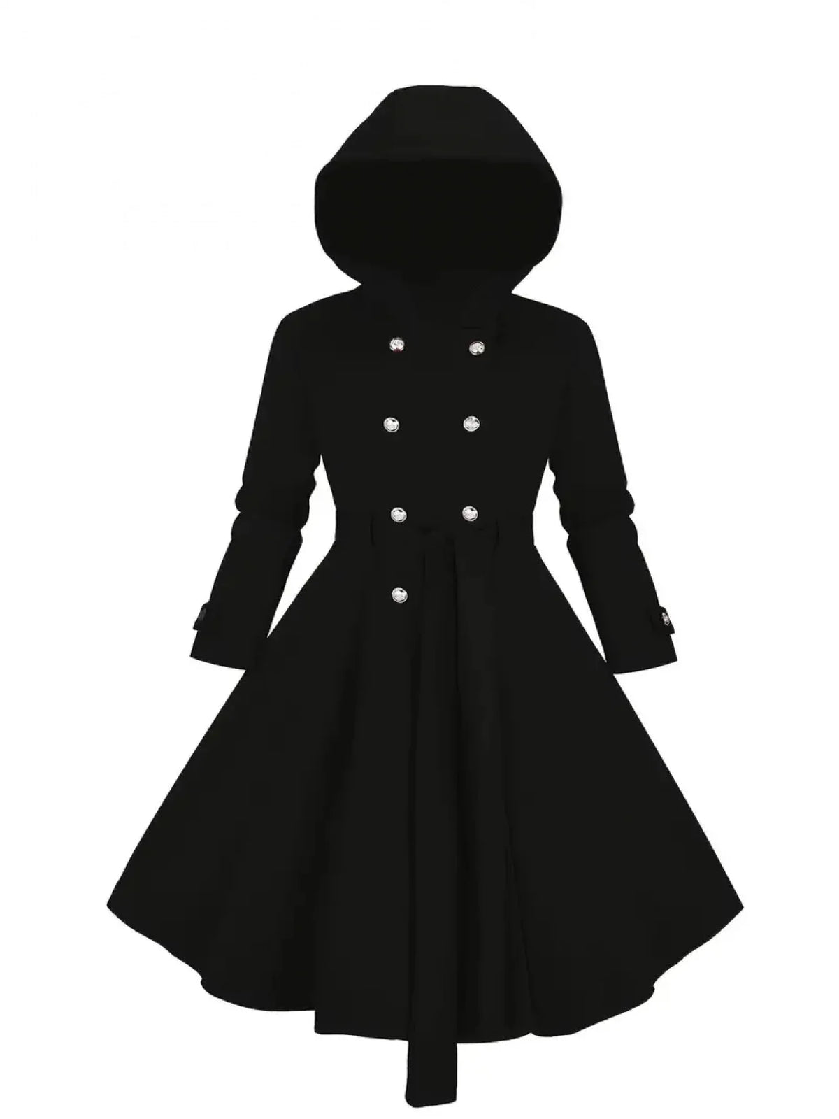A Large-Sized, Casual, Elegant and Fashionable Double-Breasted Hooded Jacket for Women in Autumn and Winter