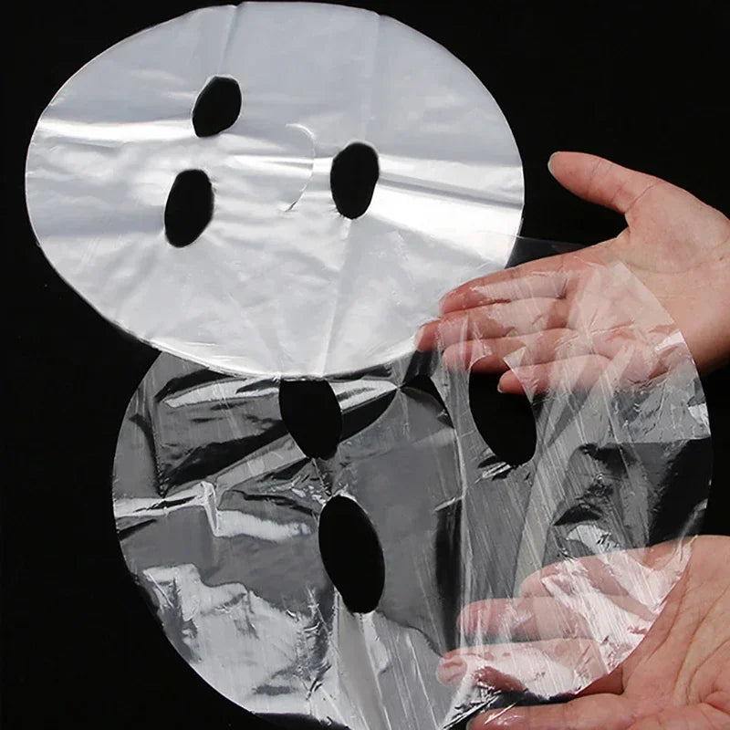 100pc Disposable Plastic Film for Face Fresh Keeping Film Mask Beauty Salon Promote Product Absorptio Ultra Thin Skin Care Paper