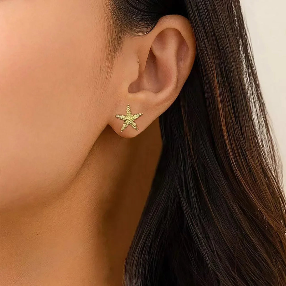 Vintage Star Shaped Earrings, Simple Star Shell Earrings, Ocean Party Jewelry Gift, New 2024 Collection