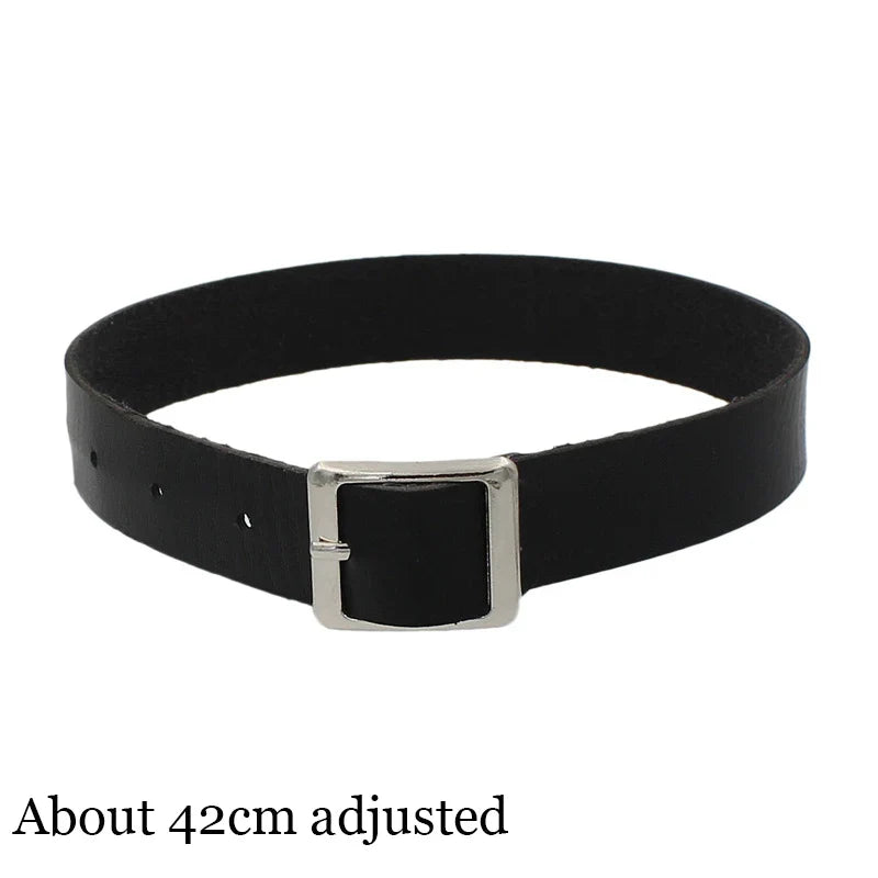 Black PU Leather Punk Choker Collar Necklace with Rivets Gothic Femme Jewelry for Party Club Sexy Goth Pendientes