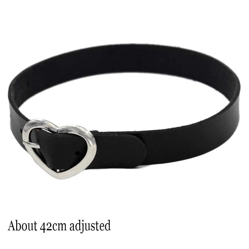 Black PU Leather Punk Choker Collar Necklace with Rivets Gothic Femme Jewelry for Party Club Sexy Goth Pendientes