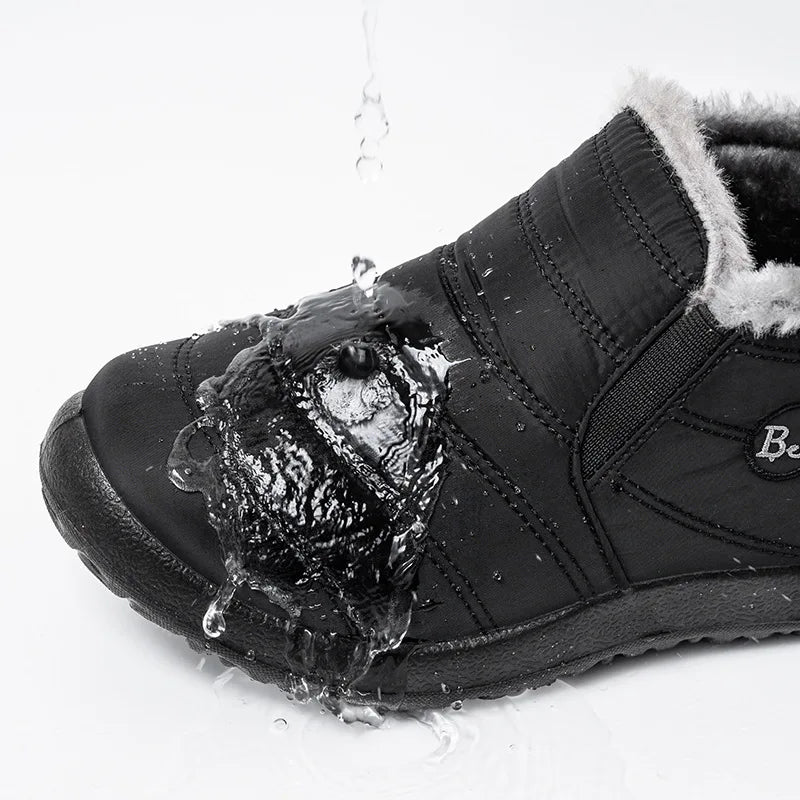 Snow Women Boots Fashion Unisex Shoes Slip On Platform Shoes For Women Ankle Boots Waterproof Plush Winter Shoes Botas Mujer