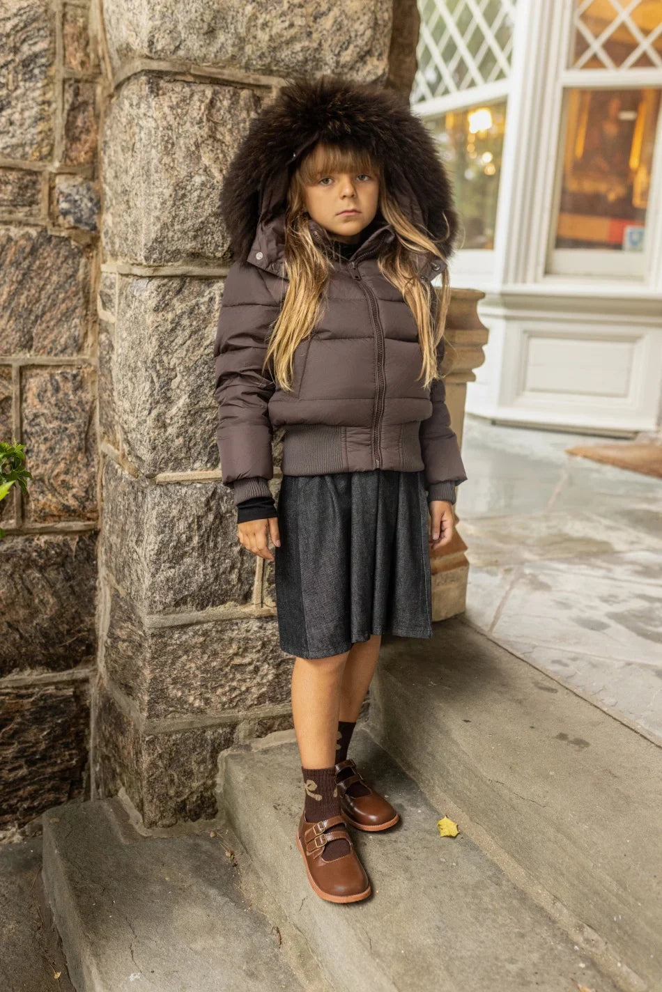 AP 2026 AW Winter down coat for kids High-quality white duck down coats waterproof fabric children outwear