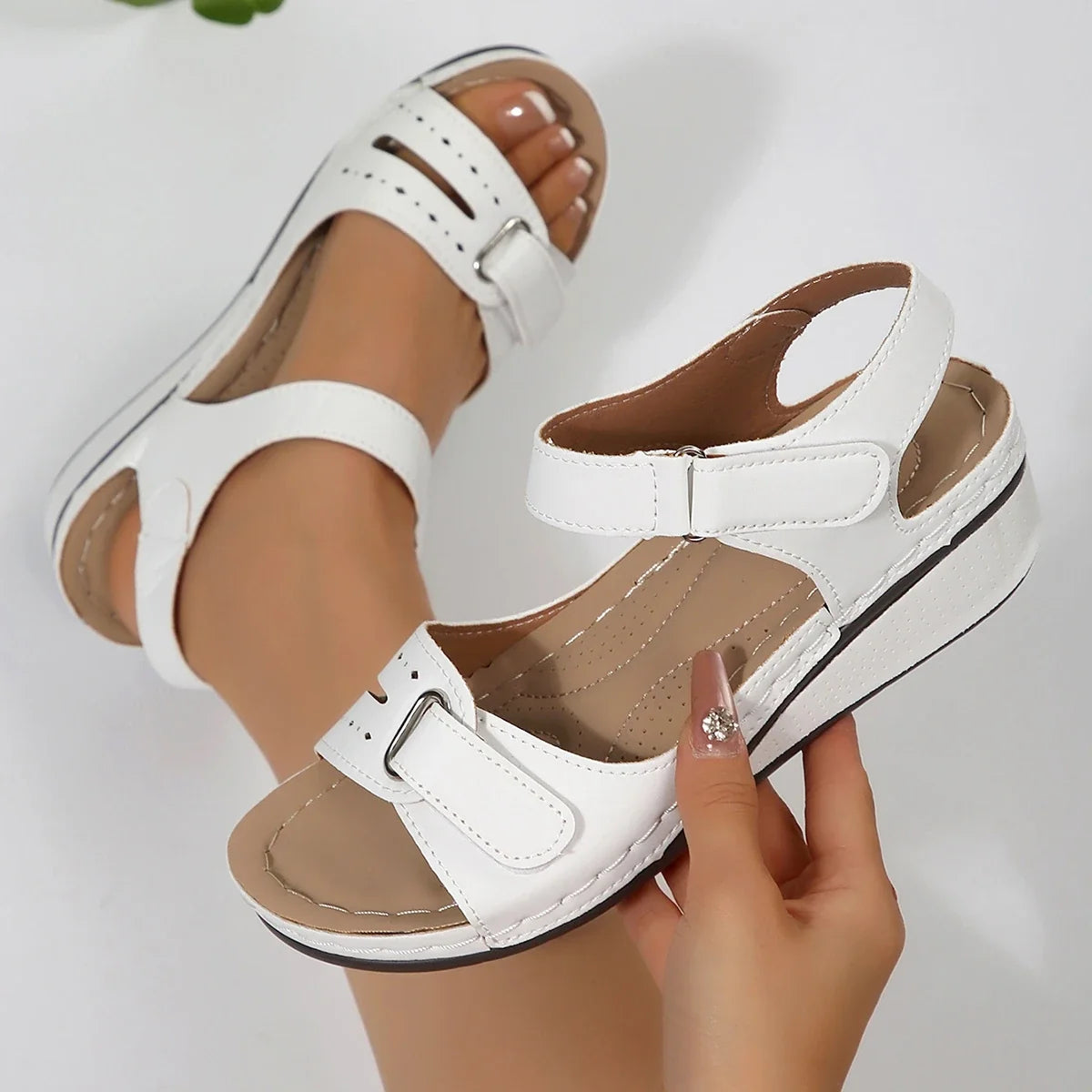 2025 New Women Sandals Wedge Buckle Orthopedic Outdoor Shoes Female Summer Soft Sexy Open Toe Fashion Sandals Sandalias De Mujer