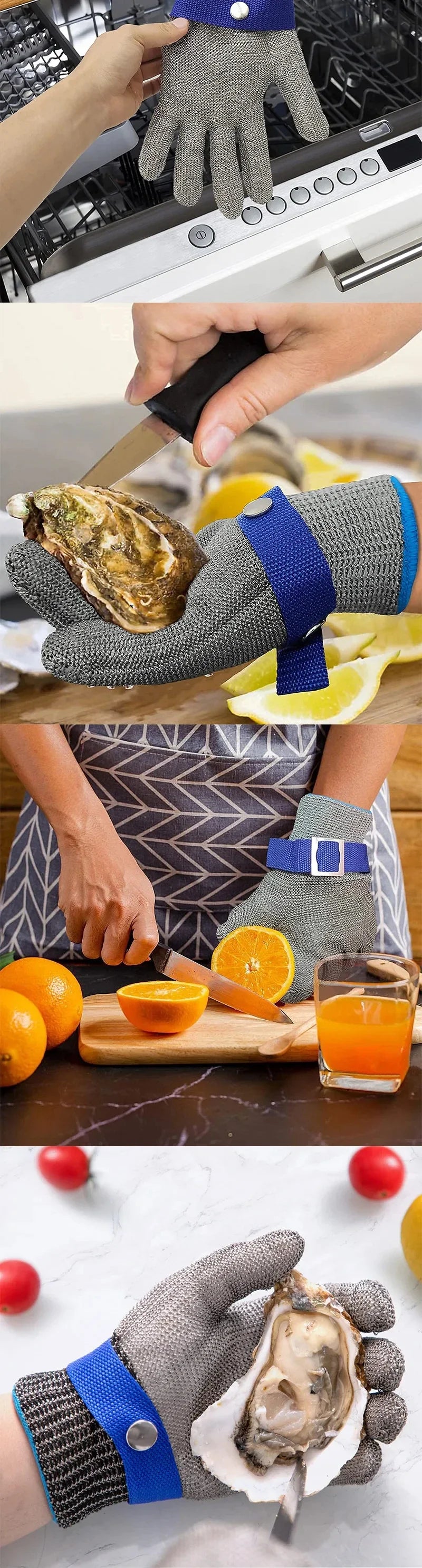 Stainless Steel Gloves Anti-cut Safety Cut Resistant Hand Protective Metal Meat Mesh Glove for Butcher Wire Knife Proof Stab