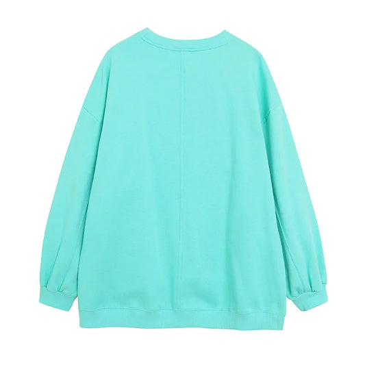 Disney World Disneyland Embroidery Sweatshirt Women Casual Fleece Jumper Mickey Daisy Duck Cartoon Loose Pullover Top O Neck