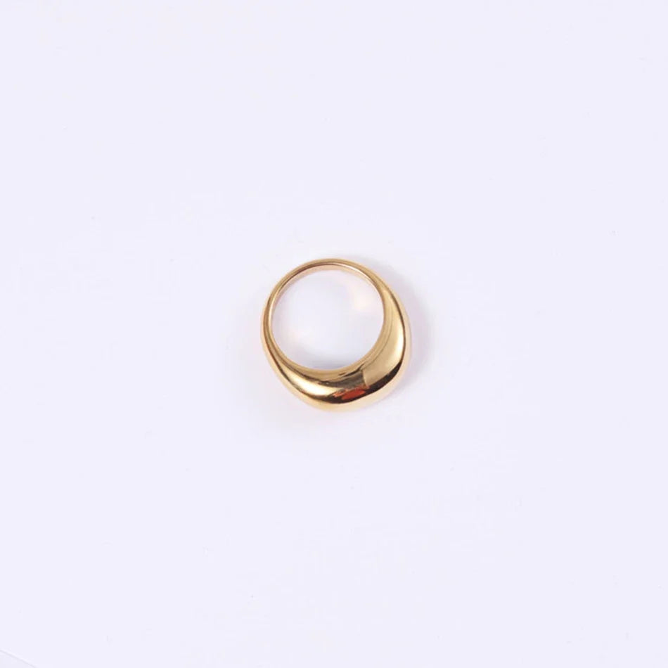 SUNIBI Fashion Simple Stainless Steel Rings for Women Arc Rings Jewellery Couple Anniversary Geometric Ring Size 5 6 7 8 Jewelry