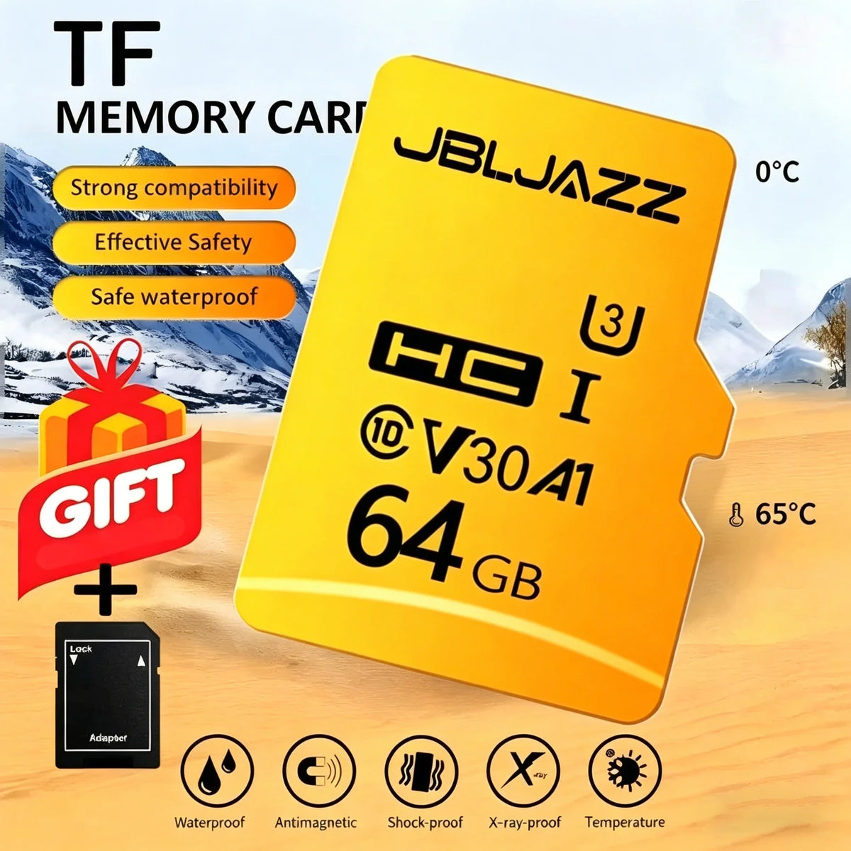 High Speed Micro TF SD Card 128GB 256GB Class 10 U3 V30 Up to 100MB/s for Camera Drone Driving Recorder Waterproof Memory Card
