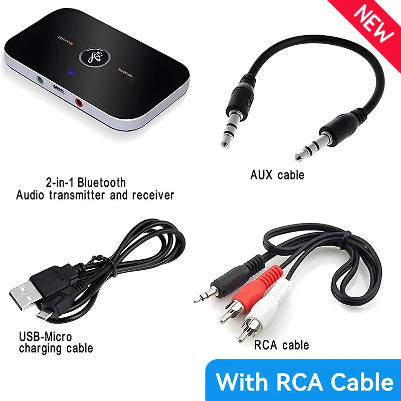 Bluetooth 5.3 Audio Transmitter Receiver Stereo AUX 3.5mm Jack RCA USB Dongle Music Wireless Adapter For Car Kit PC TV Headphone