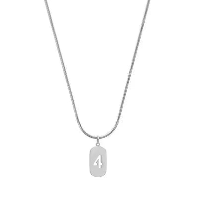 Stainless Steel Angel Number Necklace 0 1 2 3 4 5 6 7 8 9 Rectangle For Women Men Hollow Lucky Number Chain Necklaces Jewelry